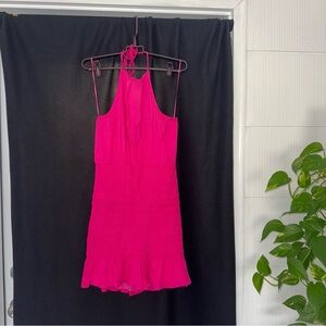 Vibrant Pink Halter Dress